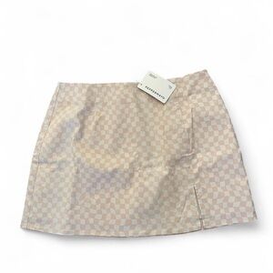 Peppermayo Peach and Cream Checkered Mini Skirt